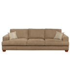 Noosa 3 Seater Fabric Sofa with Block Back Design-Toffee