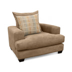 Noosa Fabric Armchair with Scatter Back Design-Toffee