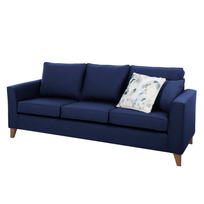 Kitty 3 Seater Queen Fanric Sofa Bed with Reversible Ottoman-Innerspring with 6 inch Mattress in Denim
