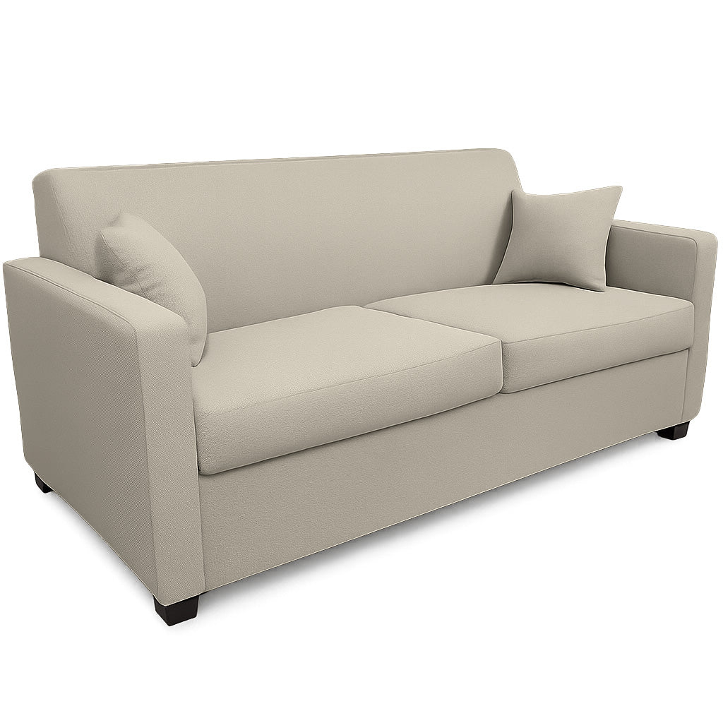 Bella 2.5 Seater Double Fabric Sofa Bed-Innerspring with 6 inch Gel Mattress in Barley