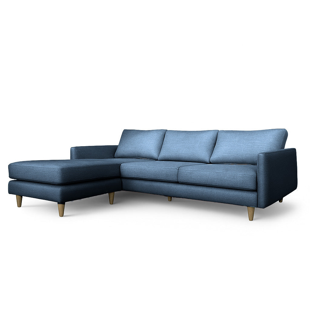 Mildura 3.5 Seater Fabric Sofa with Chaise-Electric