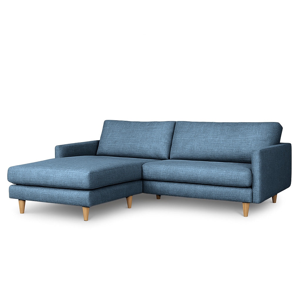 Mildura 3 Seater Fabric Sofa with Chaise-Electric