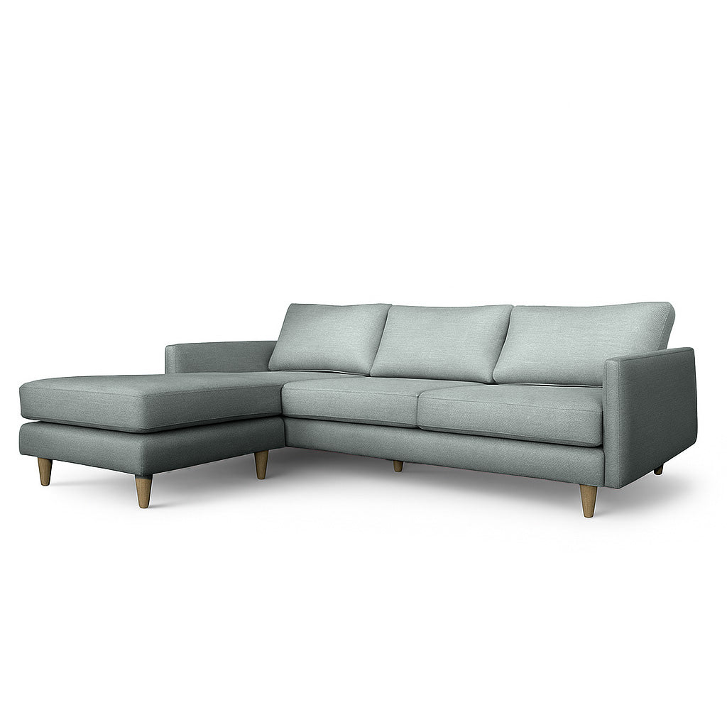 Mildura 3.5 Seater Fabric Sofa with Chaise-Grey