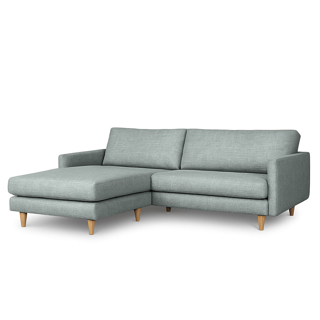 Mildura 3 Seater Fabric Sofa with Chaise-Grey