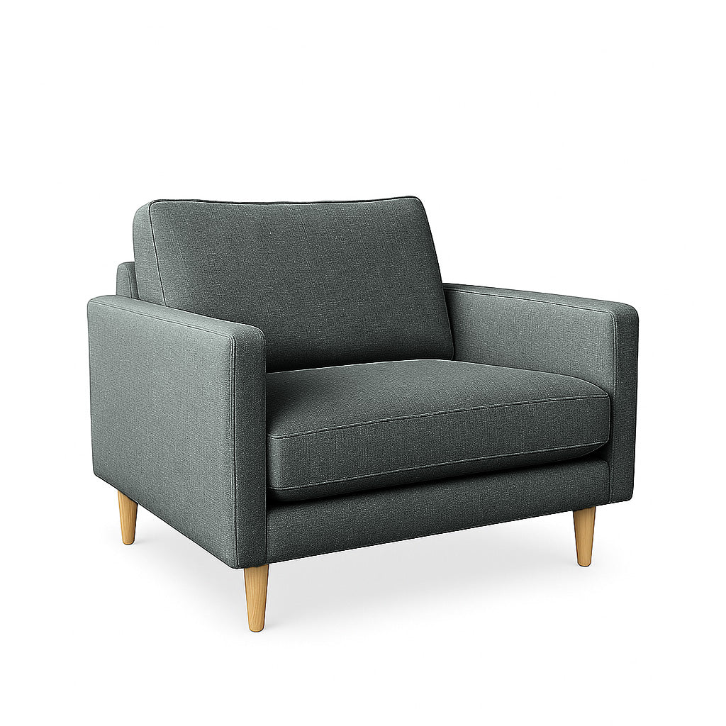 Mildura 1.5 Seater Fabric Armchair-Stone