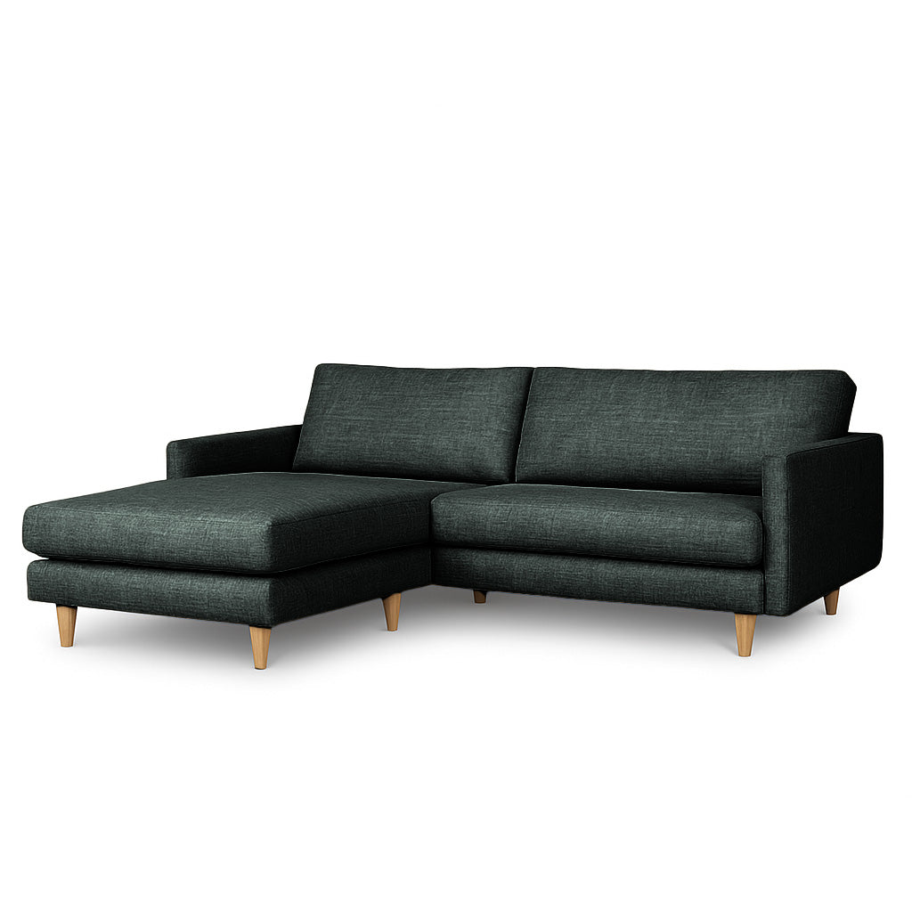 Mildura 3 Seater Fabric Sofa with Chaise-Stone