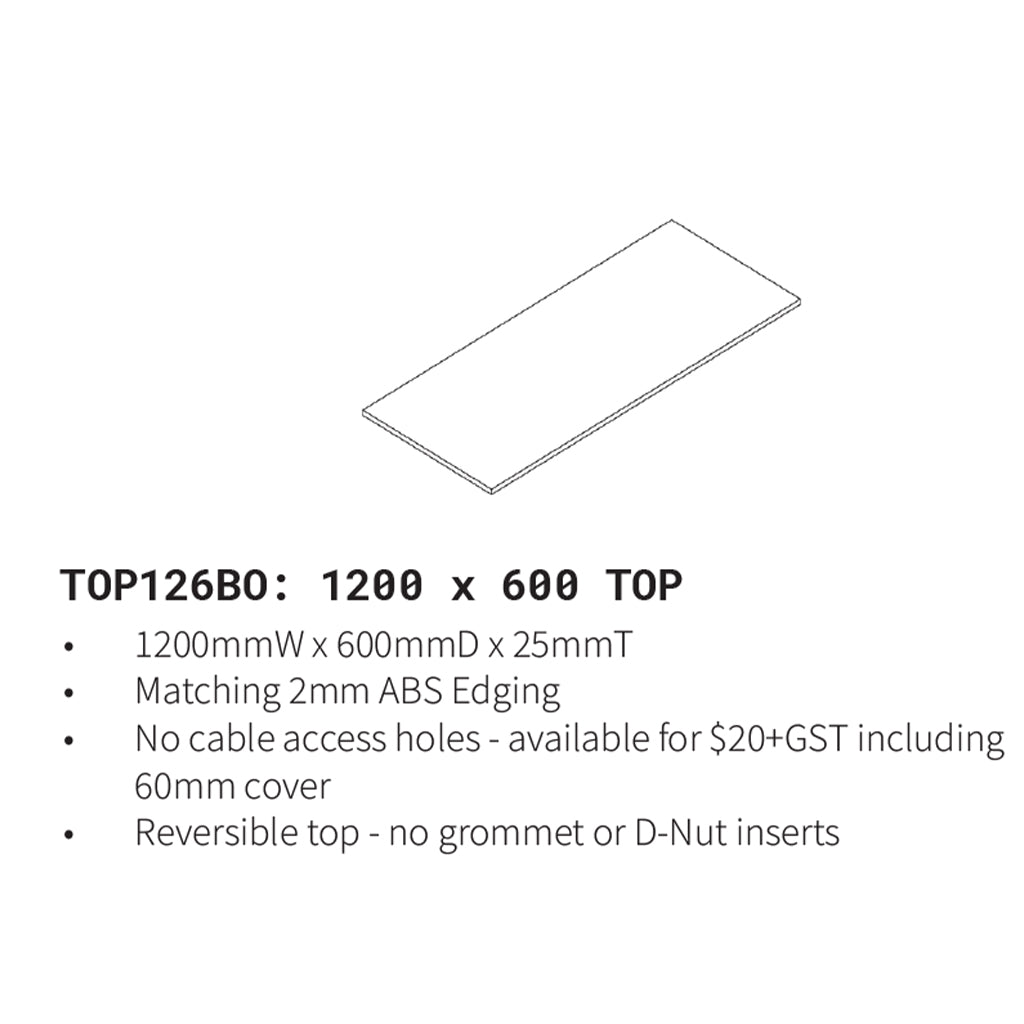 Barrel Oak Straight Top Only 1200x600 TOP1260BO