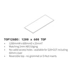 Barrel Oak Straight Top Only 1200x600 TOP1260BO