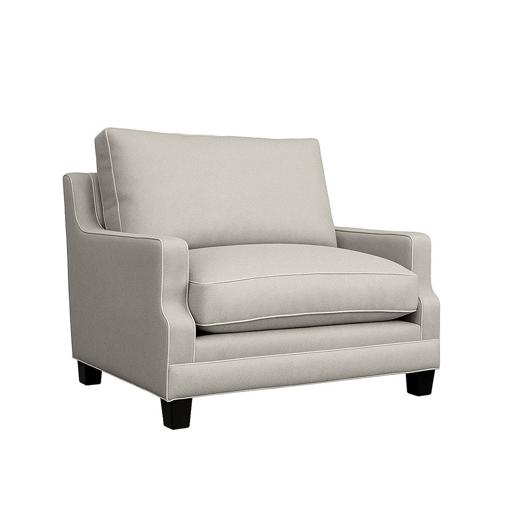 Courtney 1.5 Seater Fabric Armchair-Alabaster