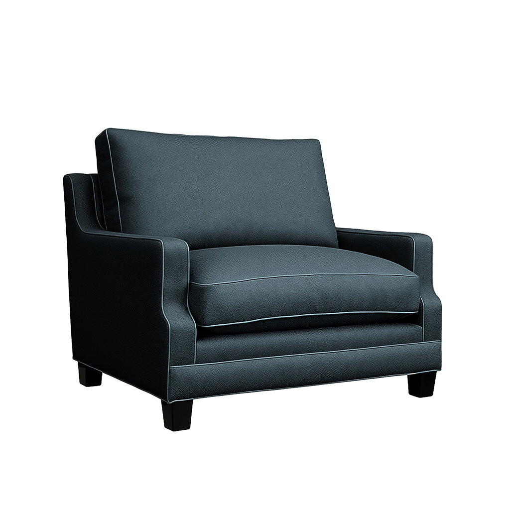 Courtney 1.5 Seater Fabric Armchair-Navy