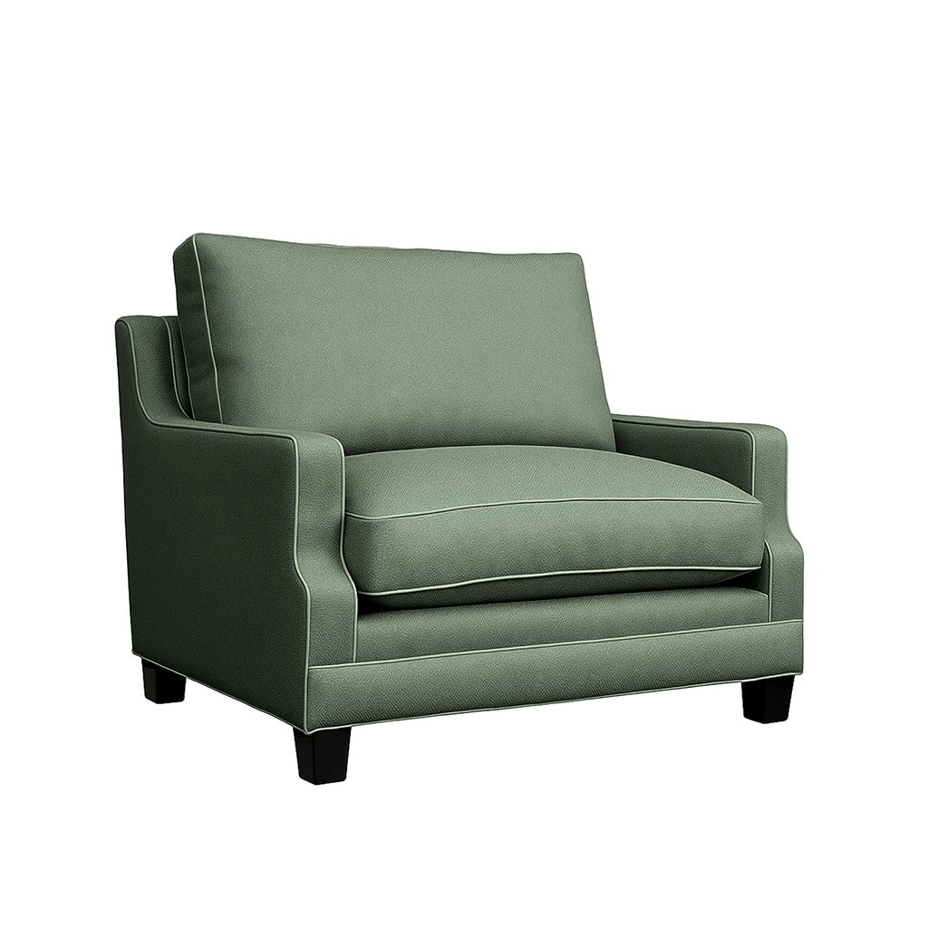 Courtney 1.5 Seater Fabric Armchair-Sage