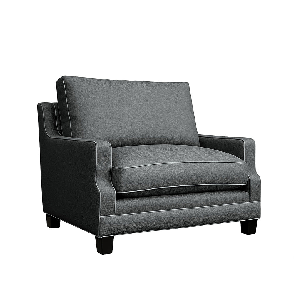 Courtney 1.5 Seater Fabric Armchair-Charcoal