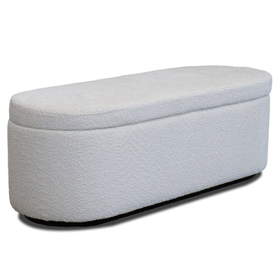 Byron Fabric Storage Ottoman-Snow