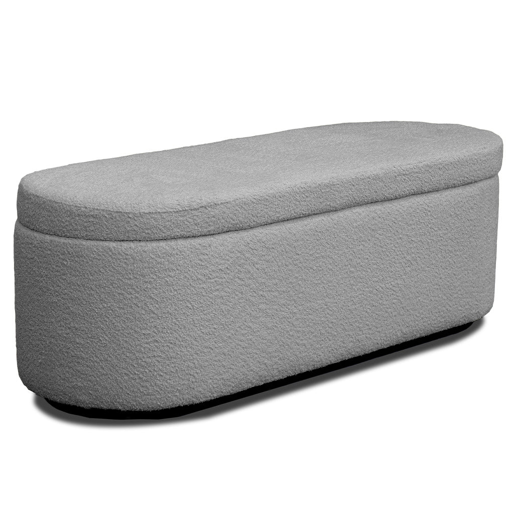 Byron Fabric Storage Ottoman-Metal
