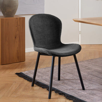 Maya Dining Chair-Charcoal with Black Legs hover image