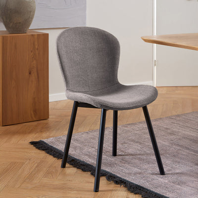 Maya Dining Chair-Grey with Black Legs hover image