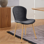 Maya Dining Chair-Charcoal with Oak Look Legs