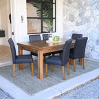 Parquetry Extension Dining Table-Smoke