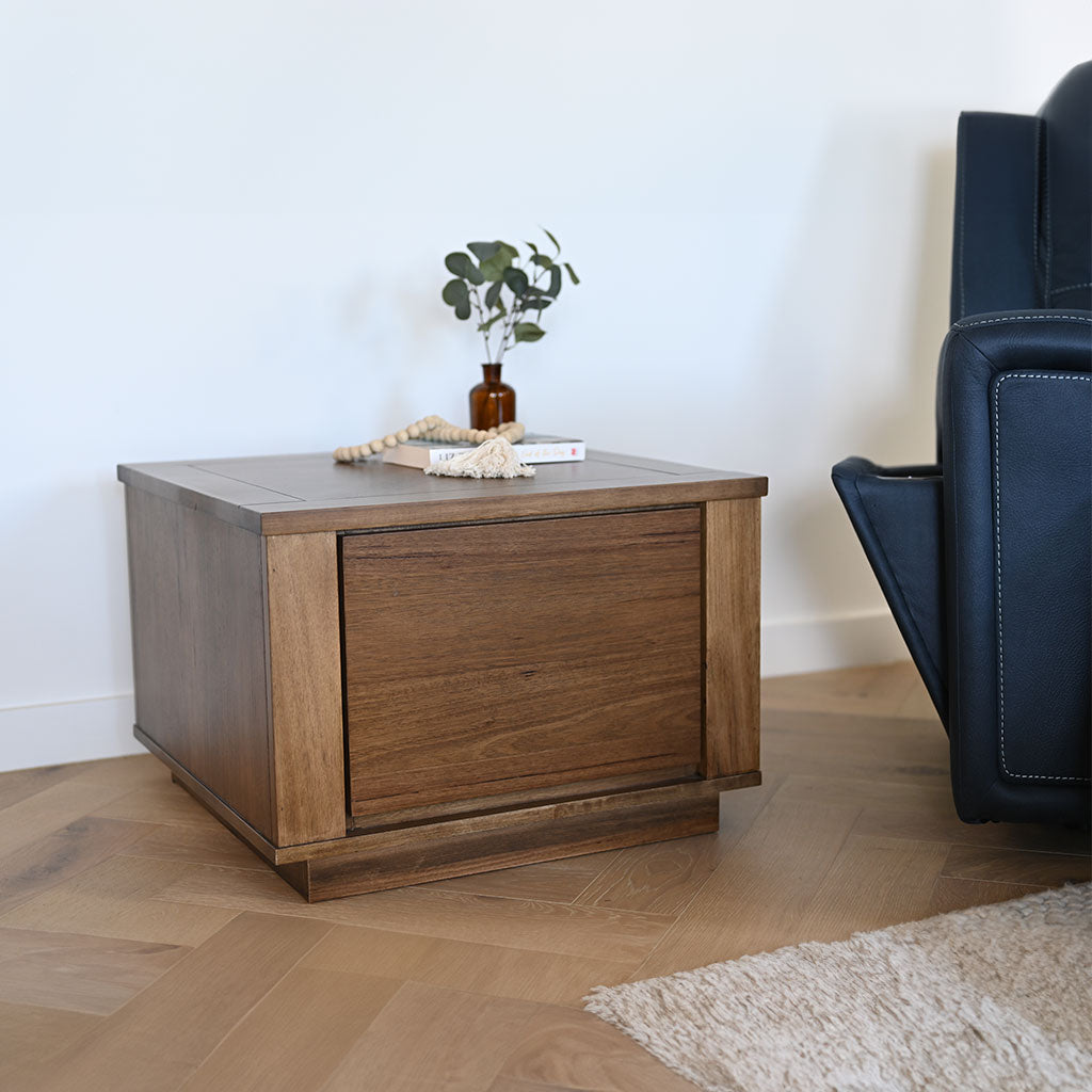 Parquetry Lamp Table-Smoke