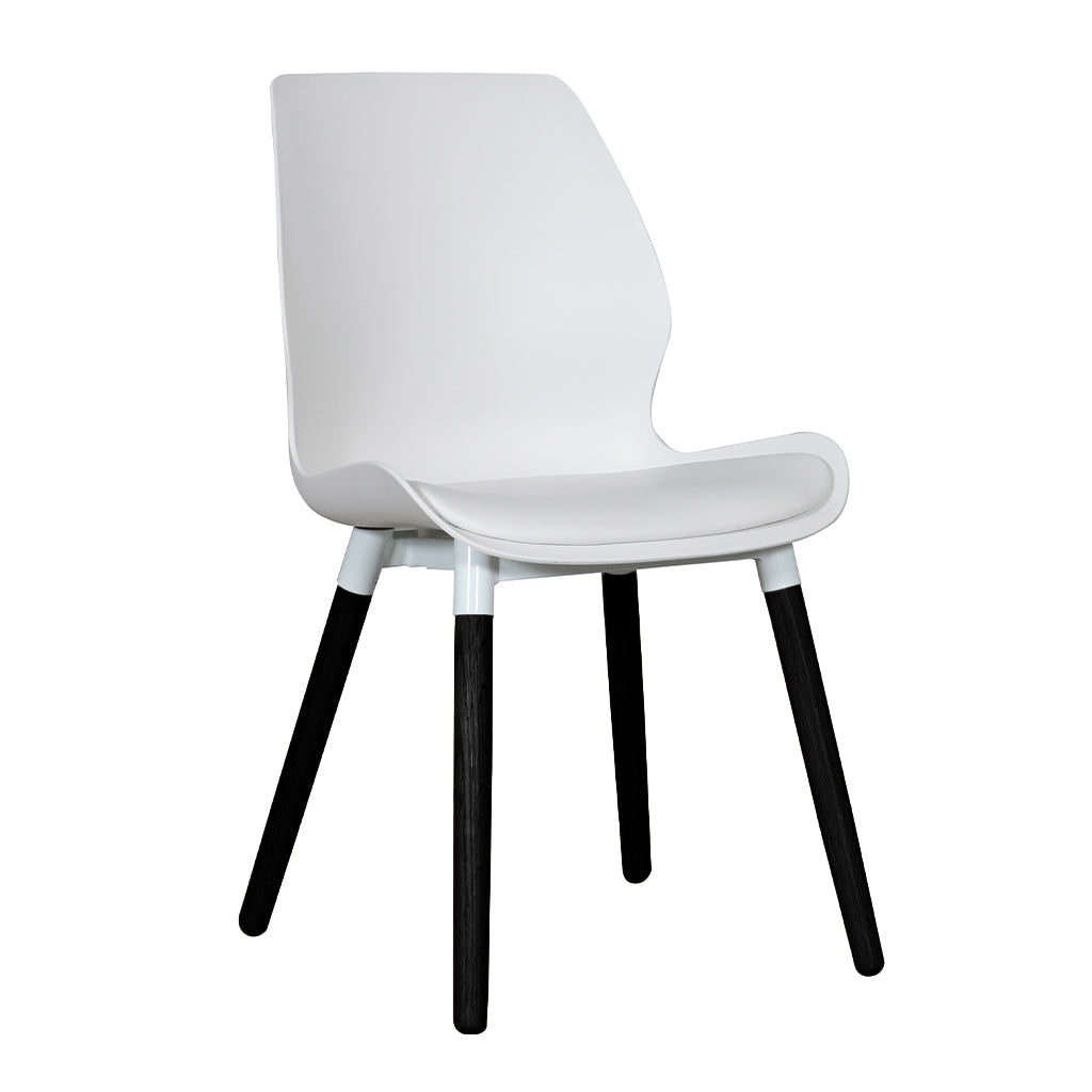 Europa Dining Chair-White with Black Legs