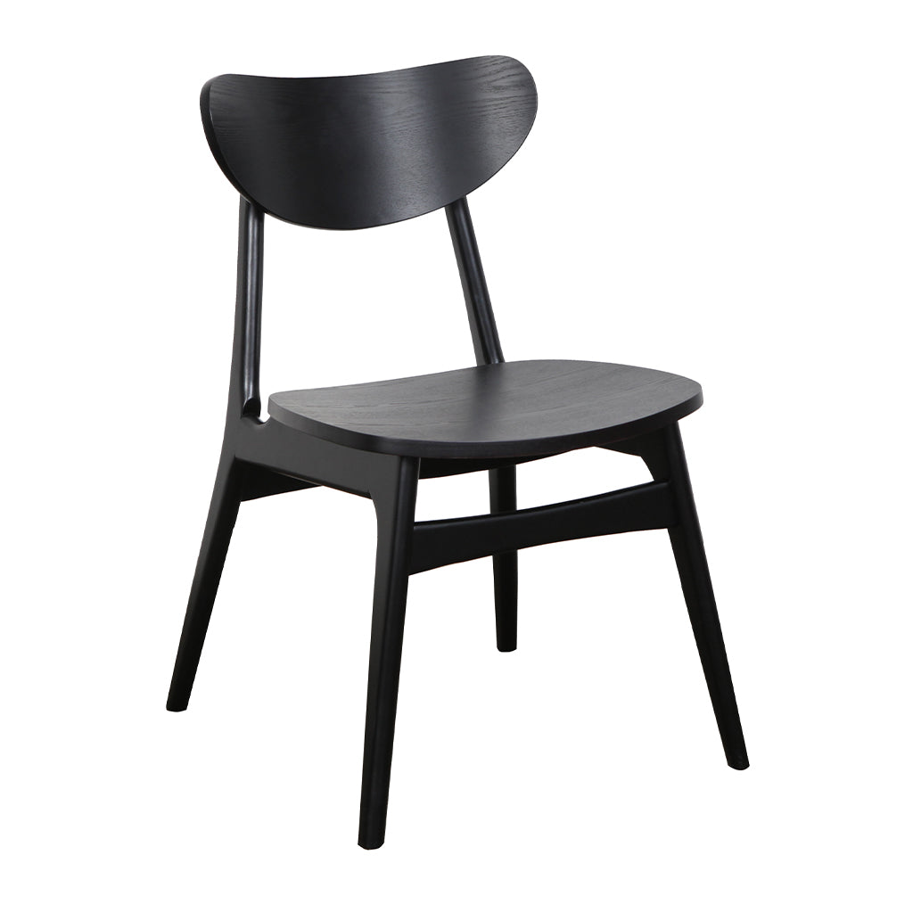 Finland Dining Chair-Black with Timber Seat