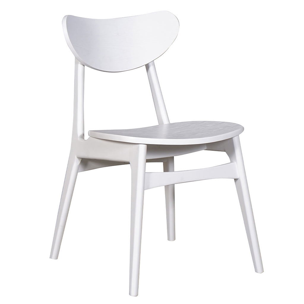 Finland Dining Chair-White with Timber Seat