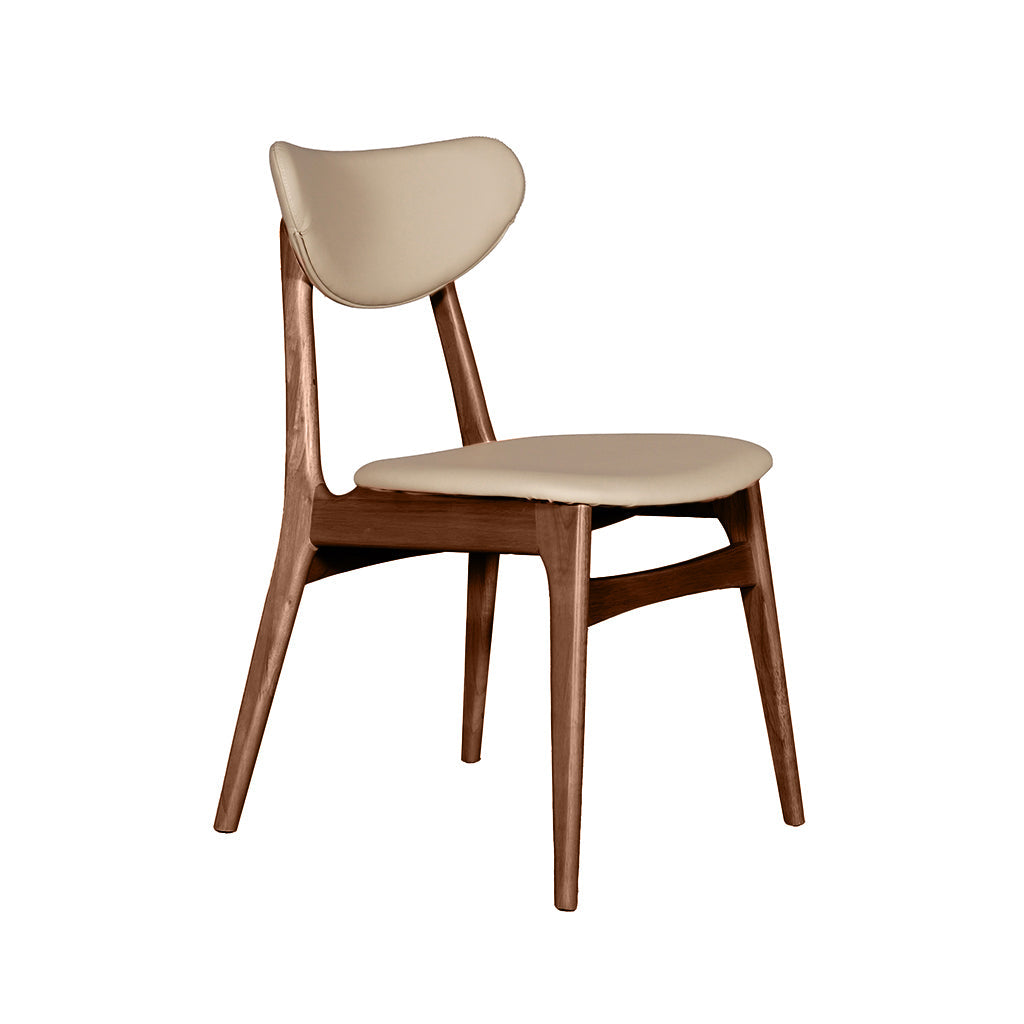 Falkland Dining Chair-Light Walnut with Clay PU Back and Seat