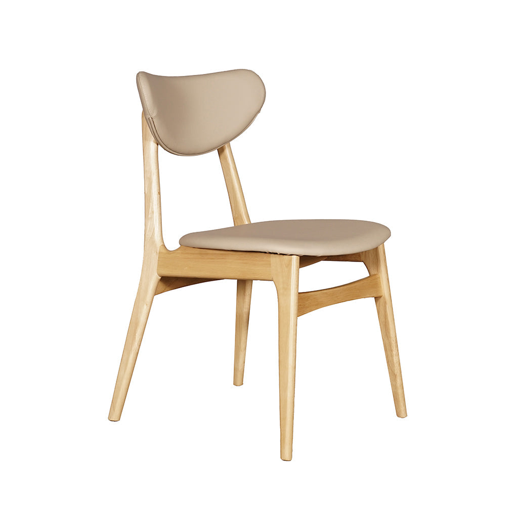 Falkland Dining Chair-Natural with Clay PU Back and Seat