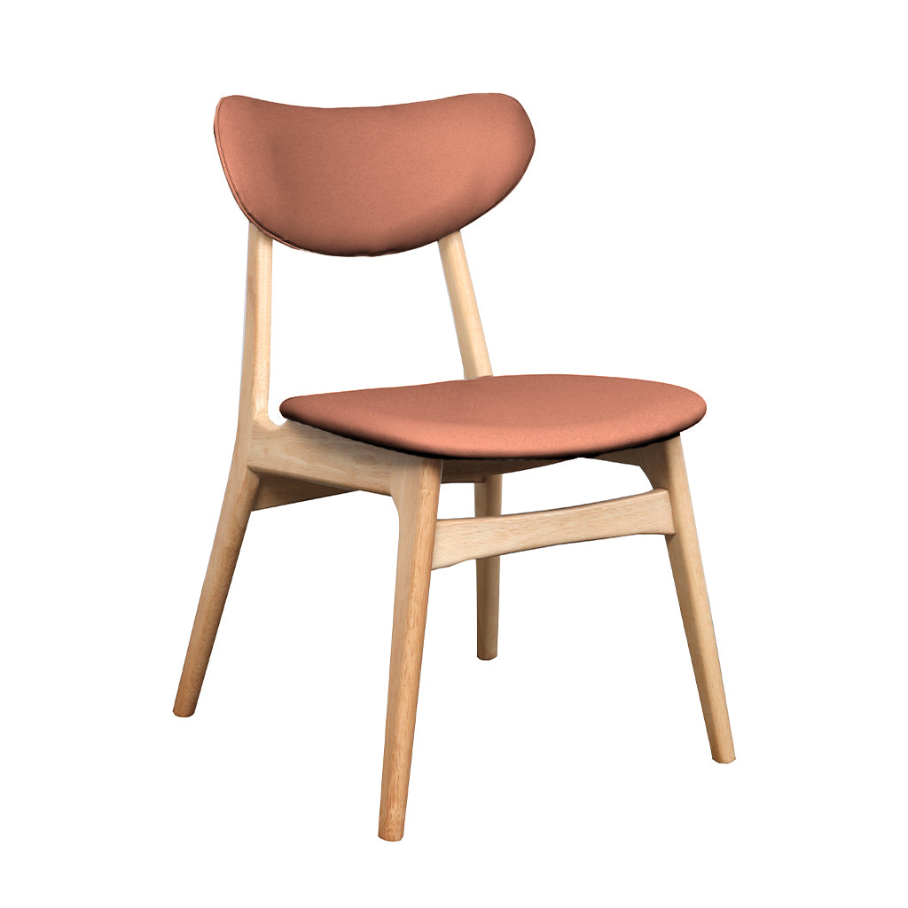 Falkland Dining Chair-Natural with Cognac PU Back and Seat