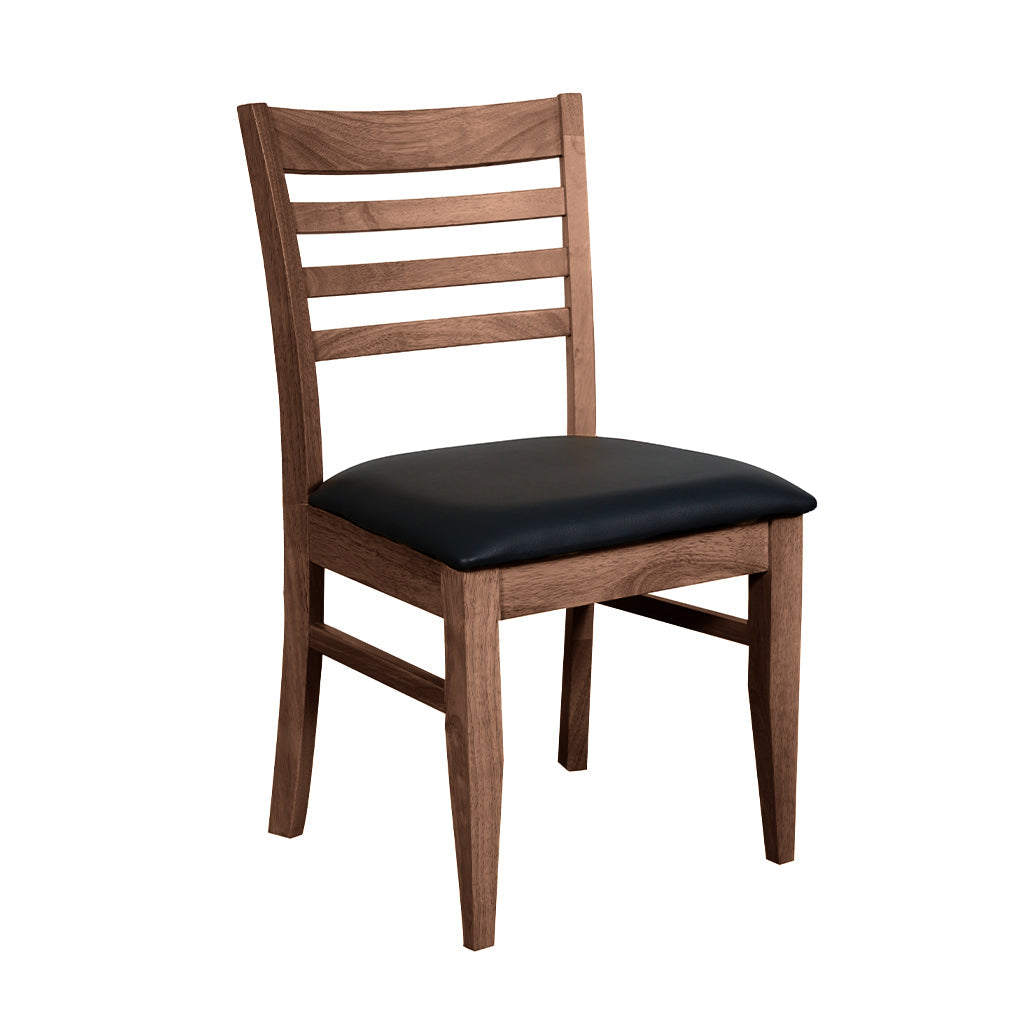 Jade Dining Chair-Light Walnut with Black PU Seat