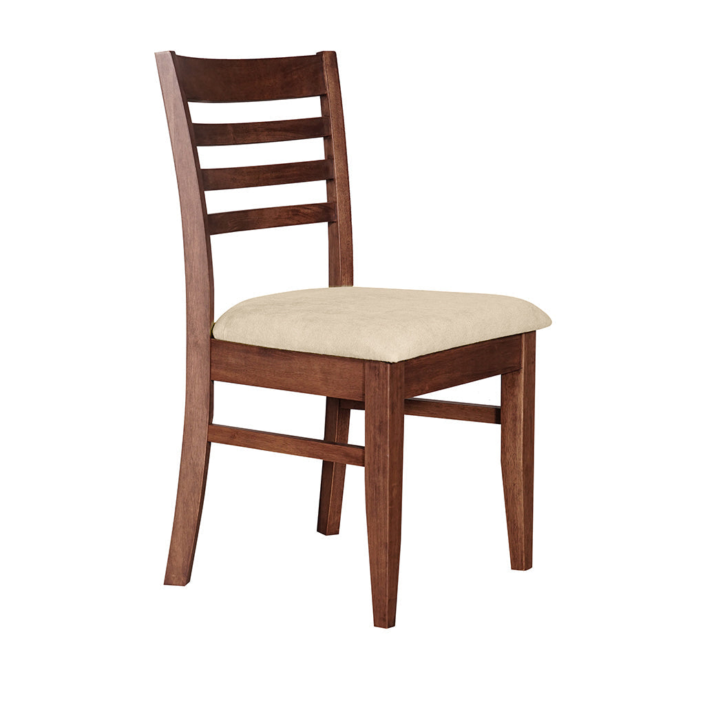 Jade Dining Chair-Light Walnut with Calico Fabric Seat