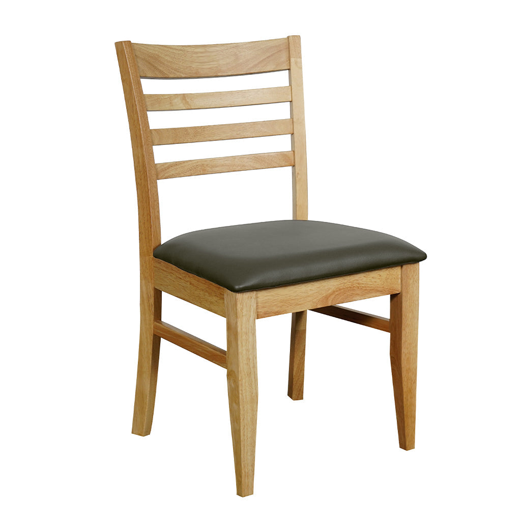 Jade Dining Chair-Natural with Carbon PU Seat