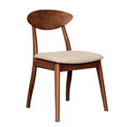 Moon Dining Chair-Antique Maple with Clay PU Seat