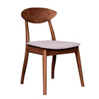Moon Dining Chair-Antique Maple with Dove Fabric Seat