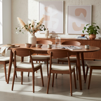 Moon Dining Chair-Antique Maple with Calico Fabric Seat