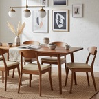 Moon Dining Chair-Light Walnut with Clay PU Seat