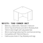 Blend White Straight Top Only 1800x750 TOP1275BW