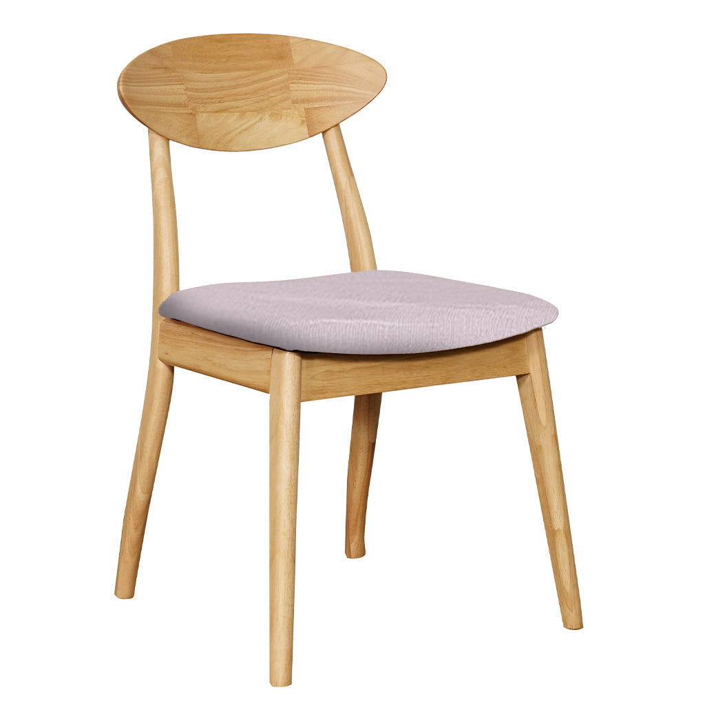 Moon Dining Chair-Natural with Dove Fabric Seat