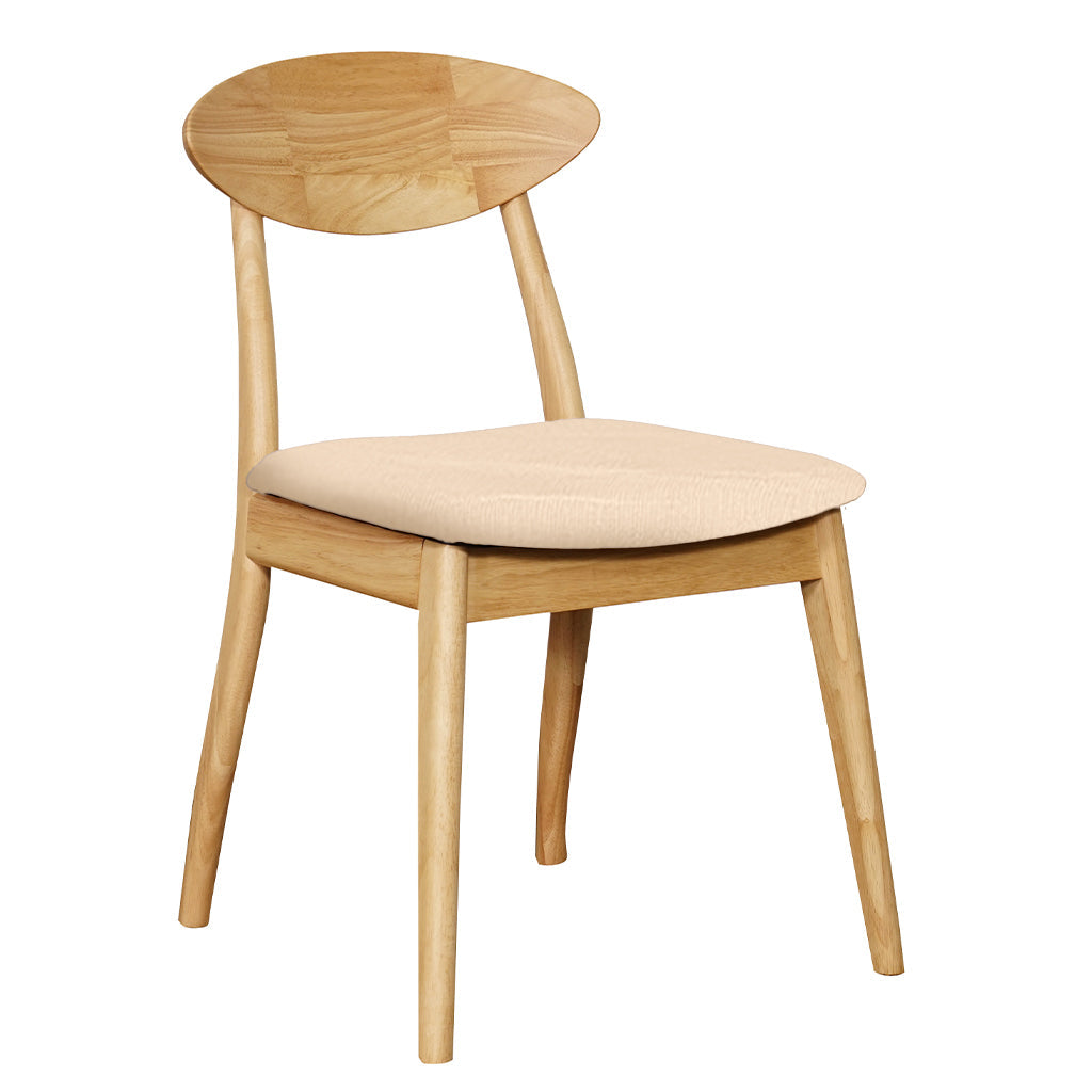 Moon Dining Chair-Natural with Calico Fabric Seat