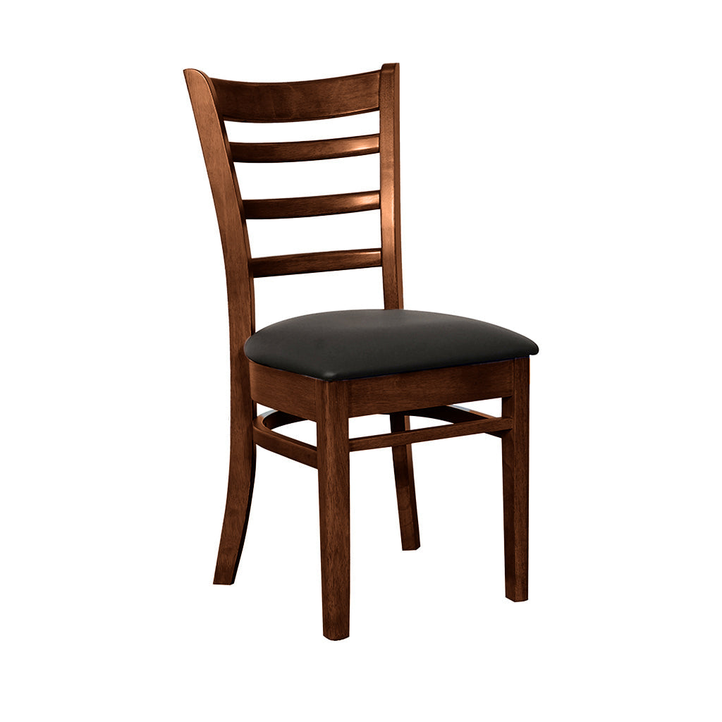 Mustang Dining Chair-Antique Maple with Black PU Seat