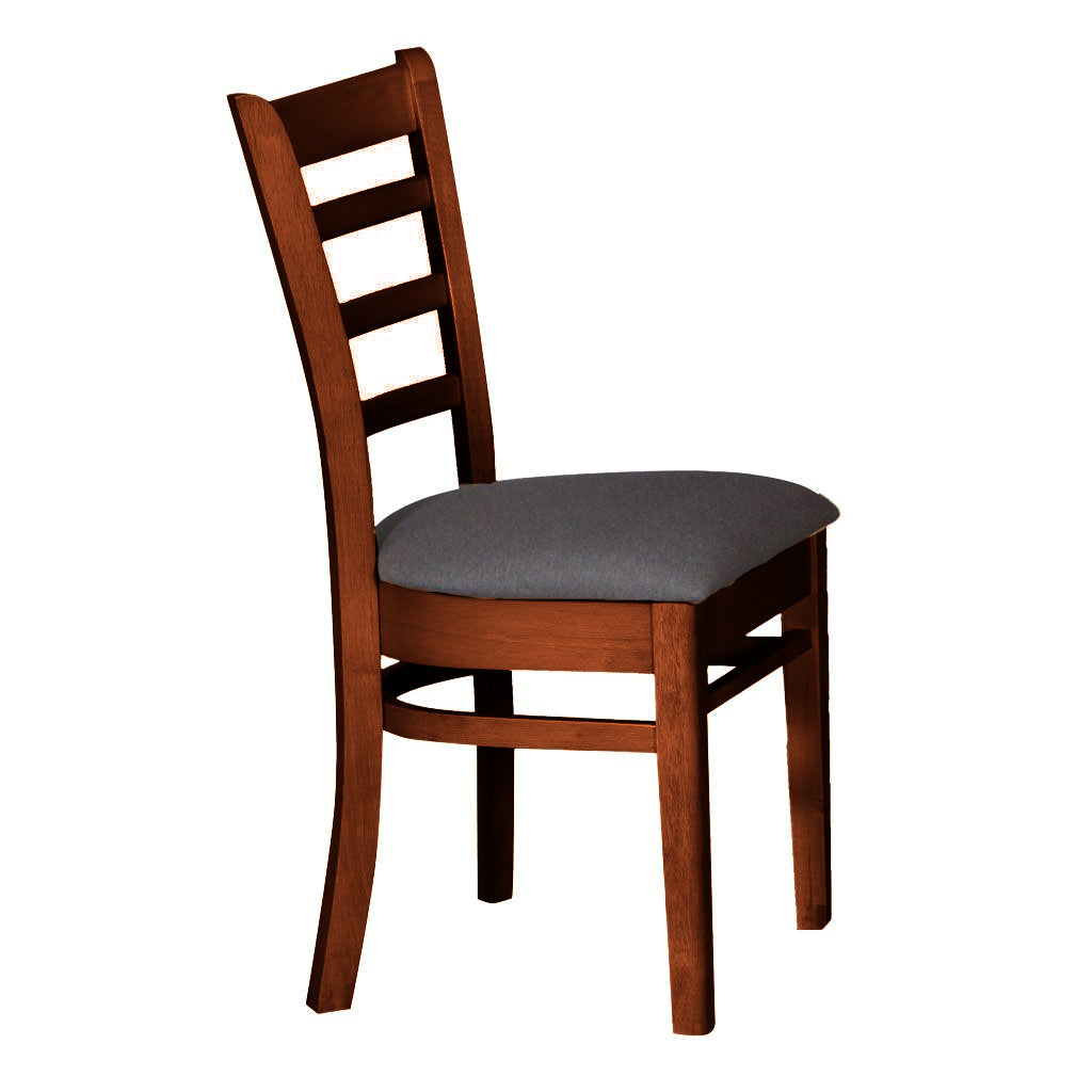 Mustang Dining Chair-Antique Maple with Espresso Fabric Seat