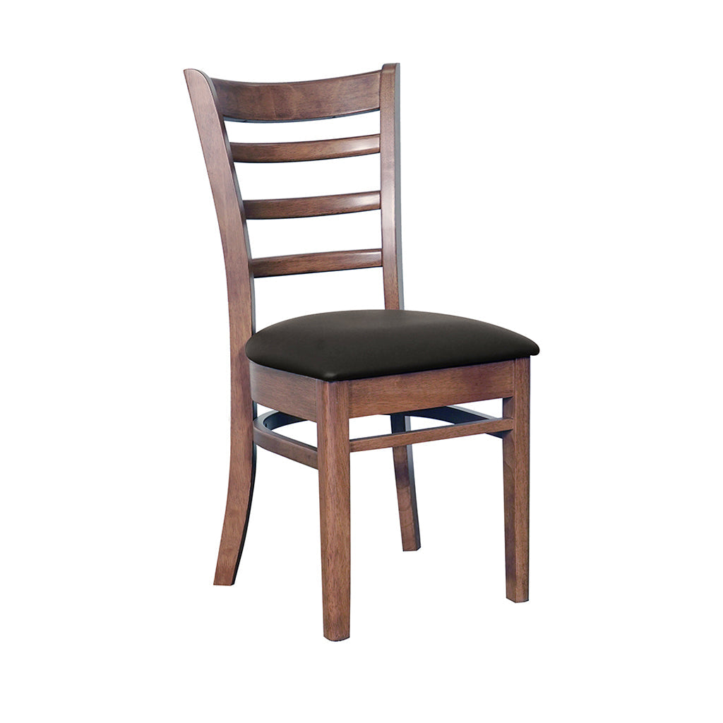 Mustang Dining Chair-Light Walnut with Black PU Seat