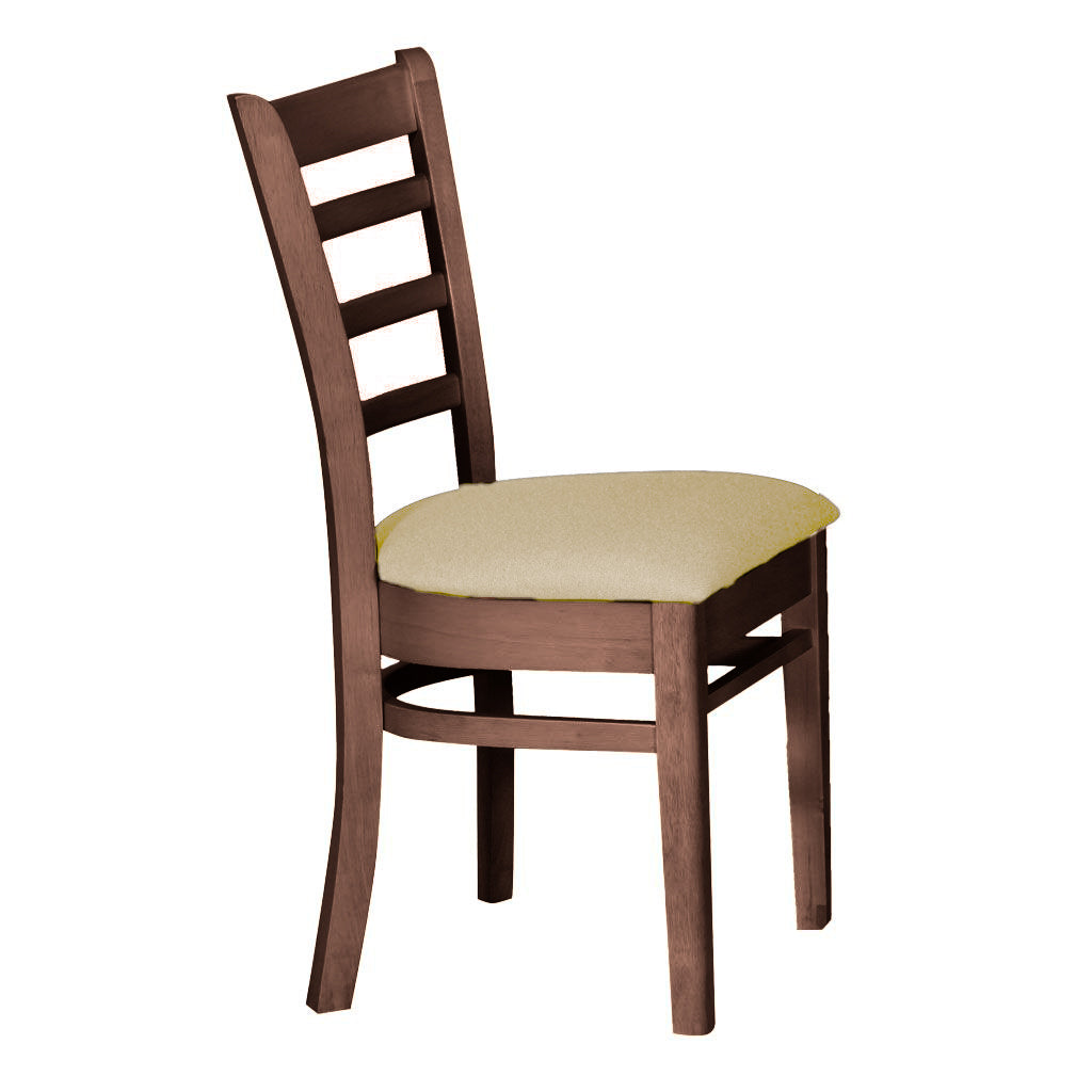 Mustang Dining Chair-Light Walnut with Calico Fabric Seat