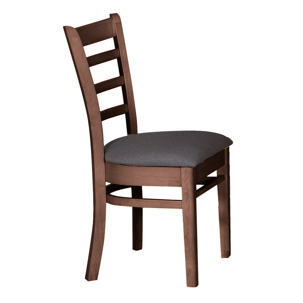 Mustang Dining Chair-Light Walnut with Espresso Fabric Seat