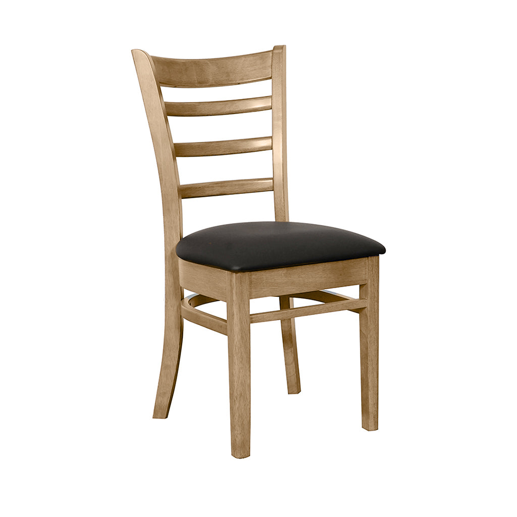 Mustang Dining Chair-Natural with Black PU Seat