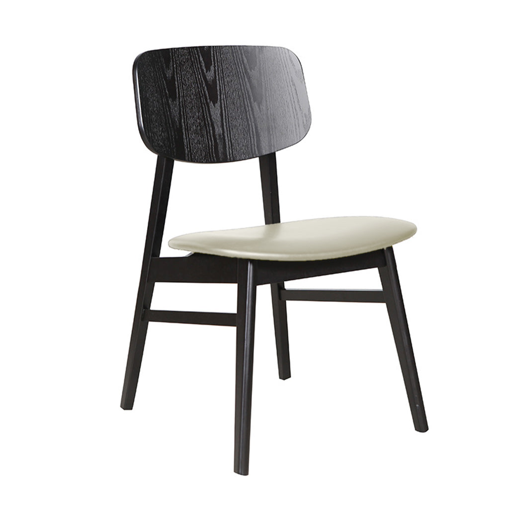 Bergen Dining Chair-Black with Clay PU Seat