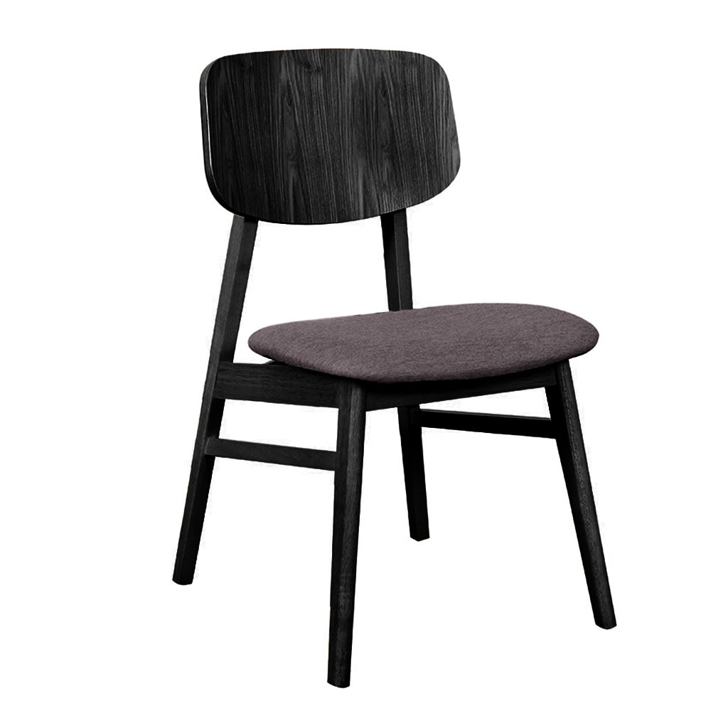 Bergen Dining Chair-Black with Espresso Fabric Seat