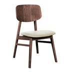 Bergen Dining Chair-Light Walnut with Clay PU Seat