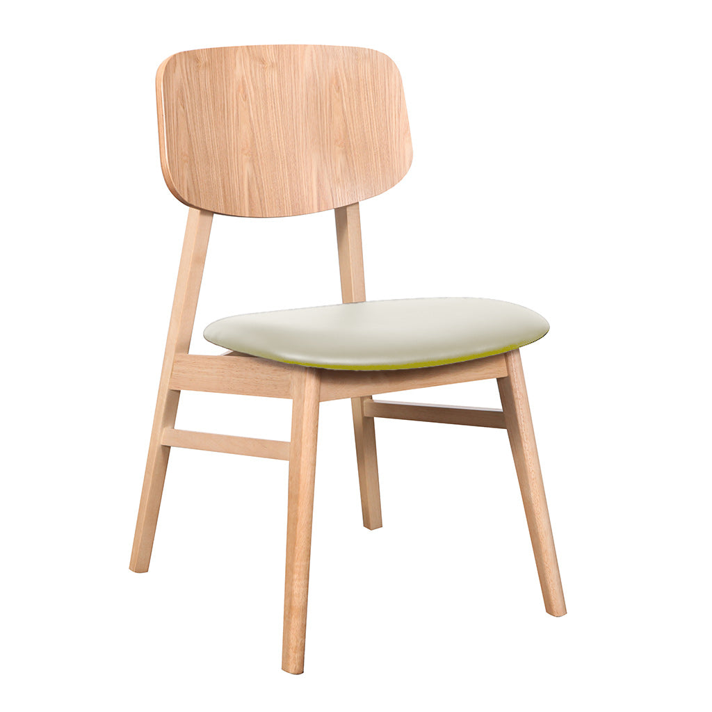 Bergen Dining Chair-Natural with Clay PU Seat