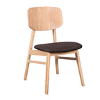 Bergen Dining Chair-Natural with Espresso Fabric Seat